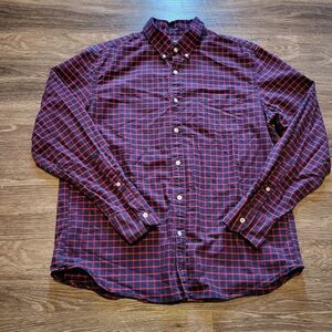 J.Crew Flex Oxford Fit Mens Button Up Shirt Button Down Collar Curved Cuff XL